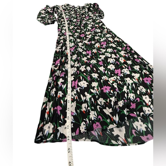 Veronica Beard Cecilia Black Floral Midi Shirt‎ Dress Chic Sophisticated Size 4 - Picture 8 of 10